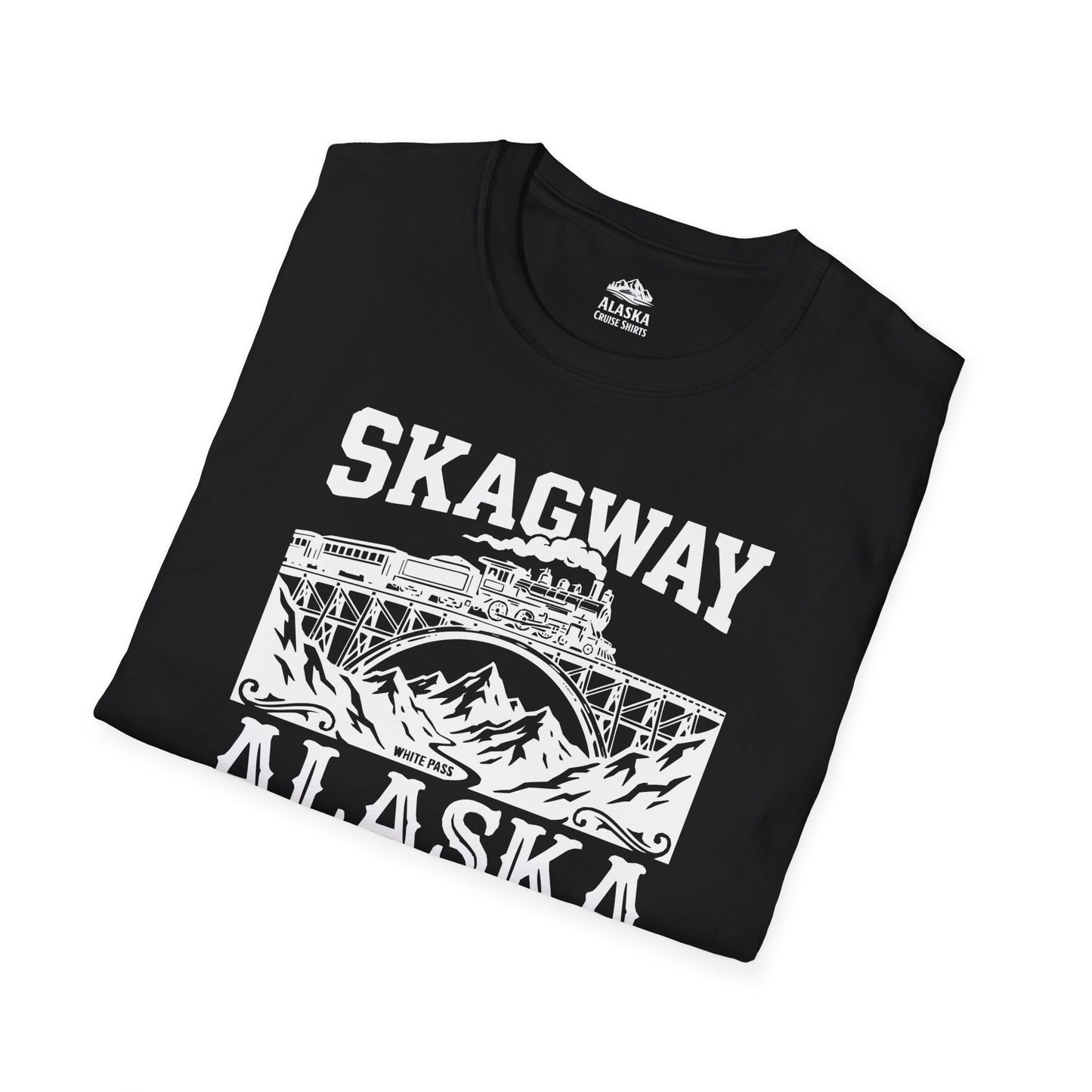 Skagway Alaska Cruise 2026 Shirt with Train and Mountains — T-Shirt
