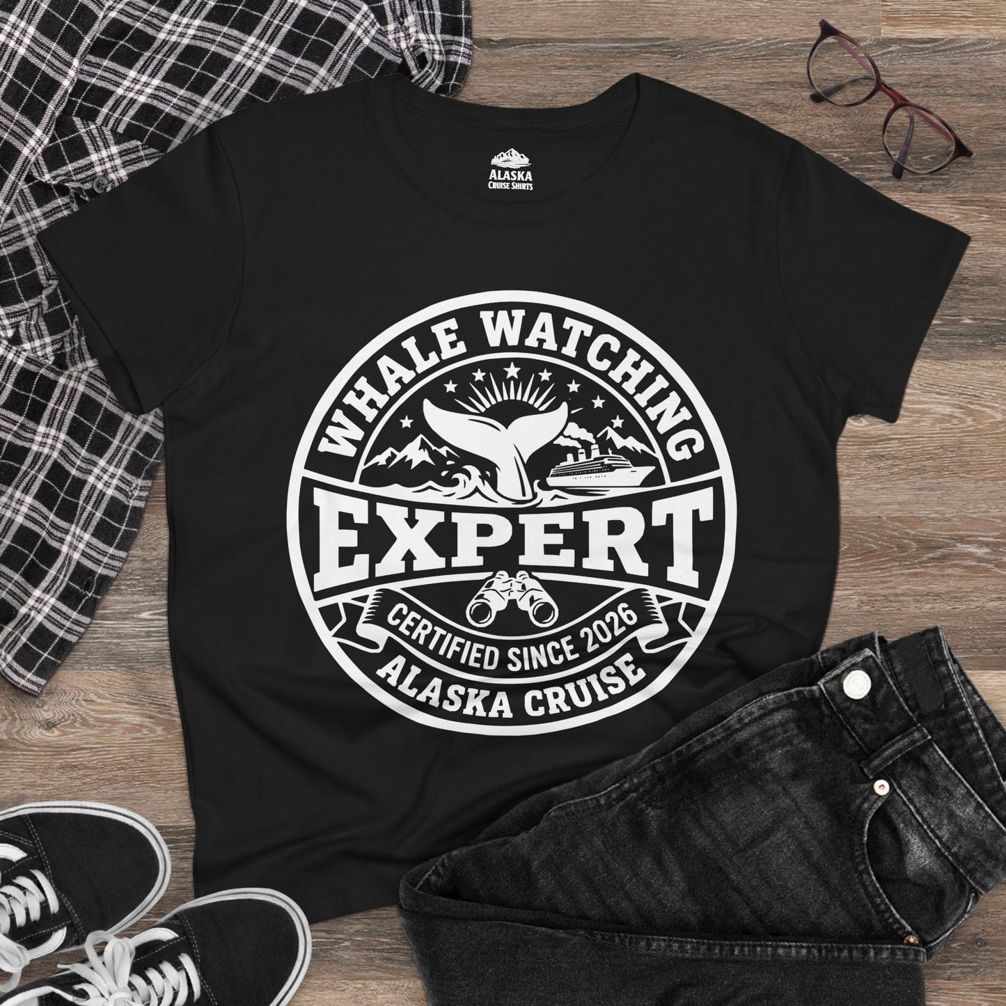 Alaska Cruise Whale Watching Expert Shirt for Travel Lovers — Ladies Tee