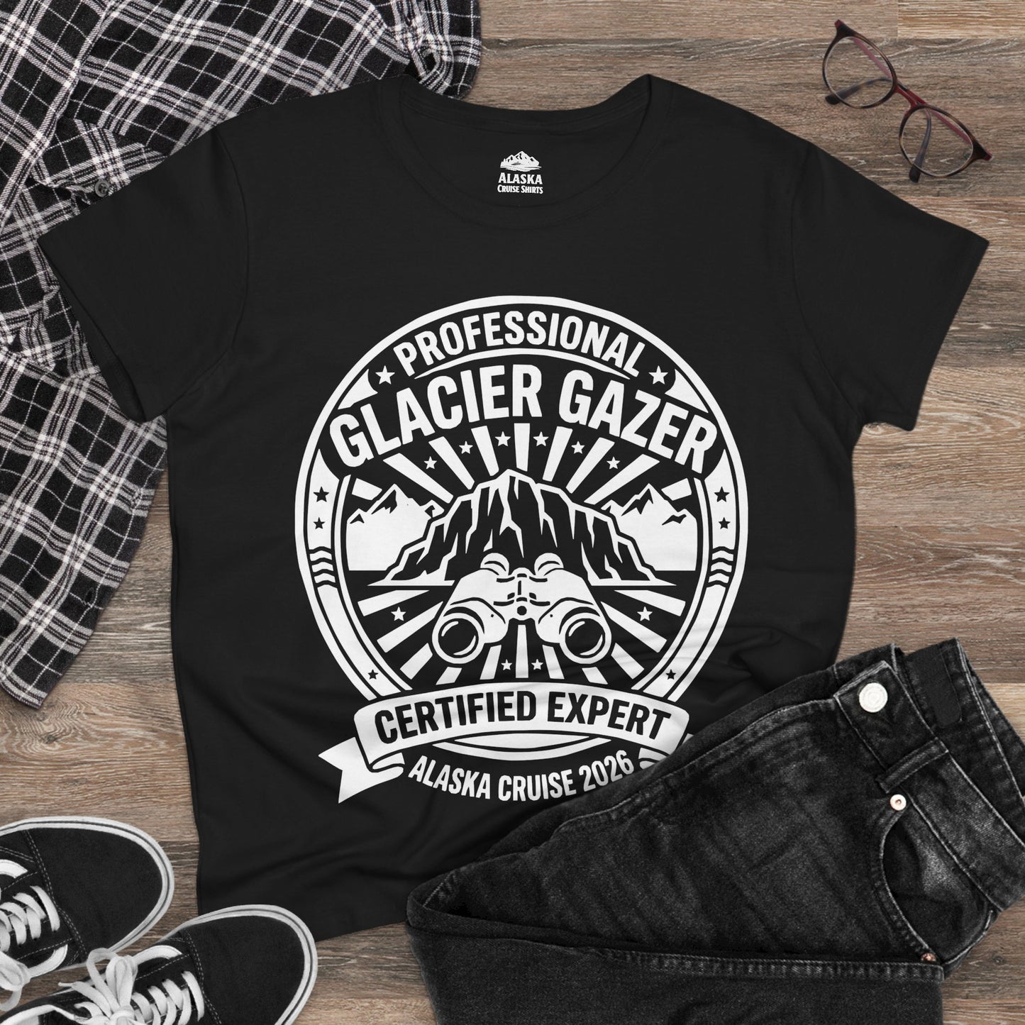 Professional Glacier Gazer Certified Expert Alaska Cruise Shirt — Ladies Tee