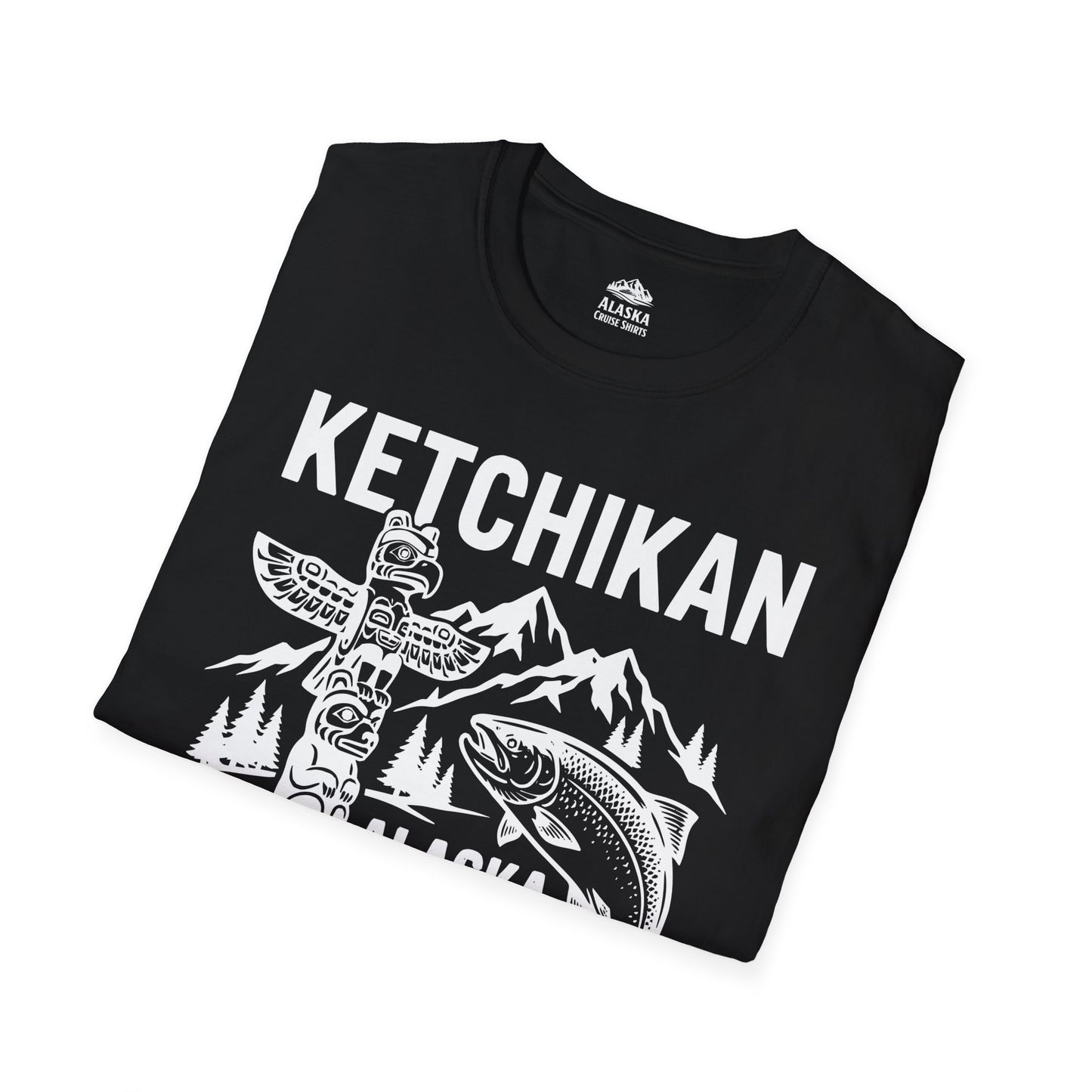 Ketchikan Alaska 2026 Totem Pole and Salmon Souvenir Shirt — T-Shirt