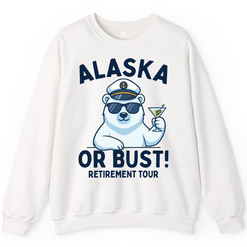 Alaska retirement shirt - Polar Bear Cruise Funny Tour Tee (Sweatshirt) in White - Alaska Retirement Cruise Shirt - Funny Polar Bear Captain Tour Tee