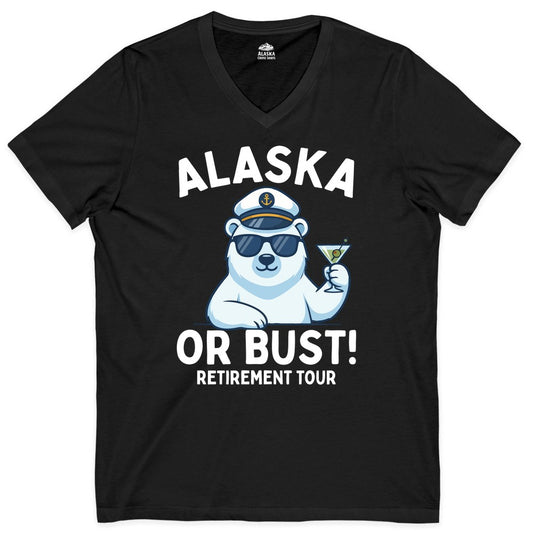 Alaska retirement shirt - Polar Bear Cruise Funny Tour Tee (V-Neck) in Black - Alaska Retirement Cruise Shirt - Funny Polar Bear Captain Tour Tee