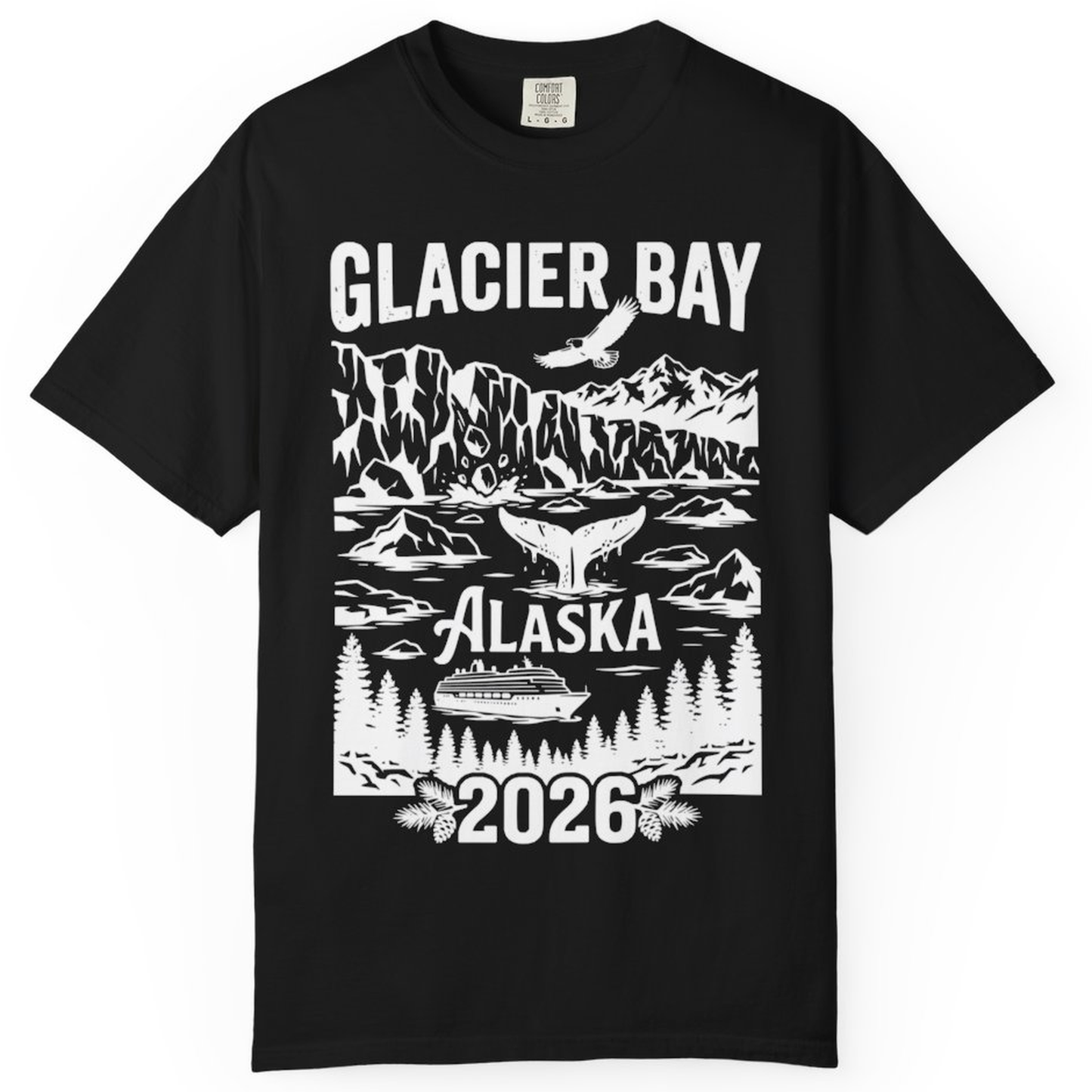 Glacier Bay Alaska 2026 Cruise Adventure Nature Scene Shirt – Black – Alaska Cruise Shirts
