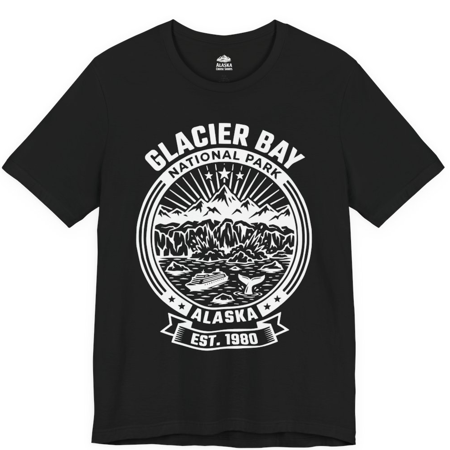 Glacier Bay Alaska National Park Adventure Shirt for Travelers – Black – Alaska Cruise Shirts