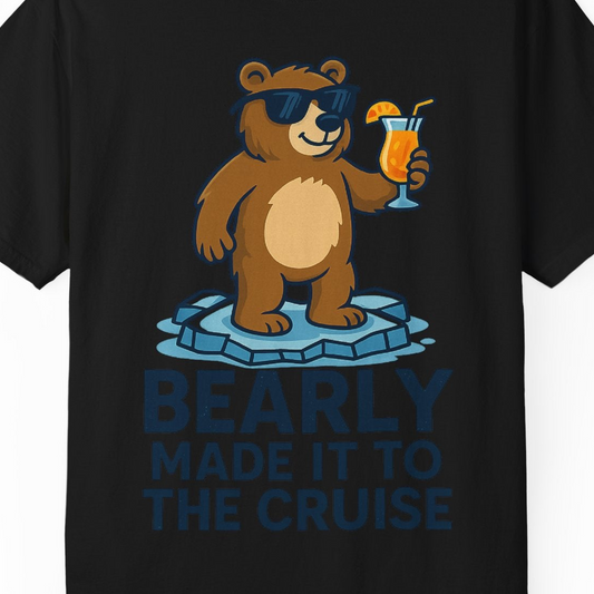 Bear Cruise Shirt Comfort Colors T-Shirt – Alaska Cruise Shirts Close Up