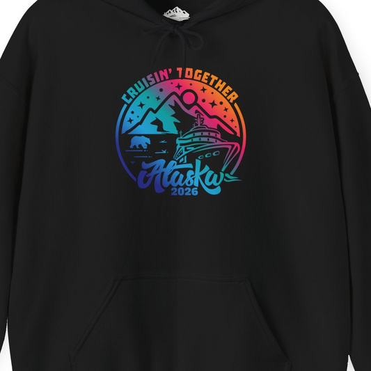 Alaska Cruise Adventure Mountains Wildlife Retro Family Group Shirt 2026 — Hoodie Hoodie – Alaska Cruise Shirts Close Up