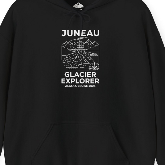 Juneau Glacier Explorer Alaska Cruise 2026 Adventure Shirt — Hoodie Hoodie – Alaska Cruise Shirts Close Up