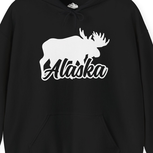 Alaska Moose Wildlife Silhouette Shirt Hoodie – Alaska Cruise Shirts Close Up
