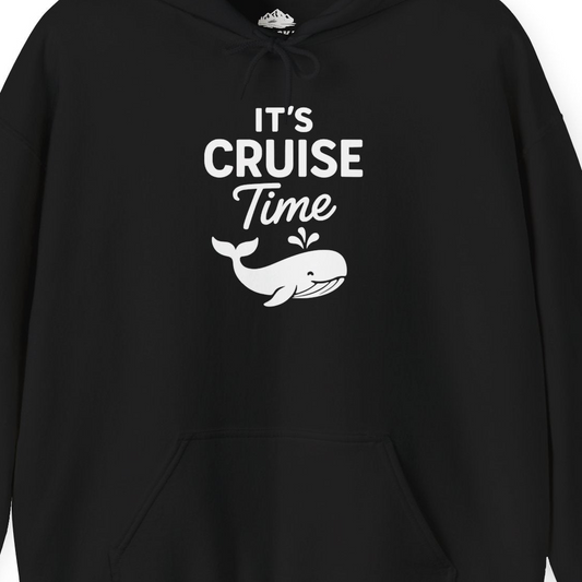 It's Cruise Time Whale Graphic Vacation Cruise Shirt — Hoodie Hoodie – Alaska Cruise Shirts Close Up