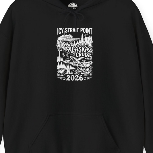 Icy Strait Point Alaska Cruise 2026 Wildlife Adventure Shirt — Hoodie Hoodie – Alaska Cruise Shirts Close Up