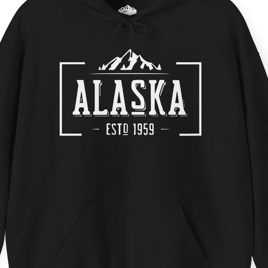 Vintage Alaska Estd 1959 Shirt Hoodie – Alaska Cruise Shirts Close Up