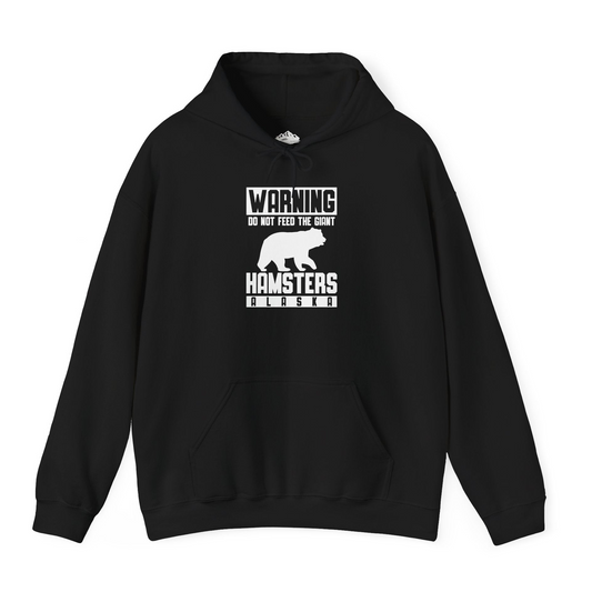 Funny Alaska Bear Giant Hamster Warning Sign Shirt for Travelers Hoodie – Black – Alaska Cruise Shirts