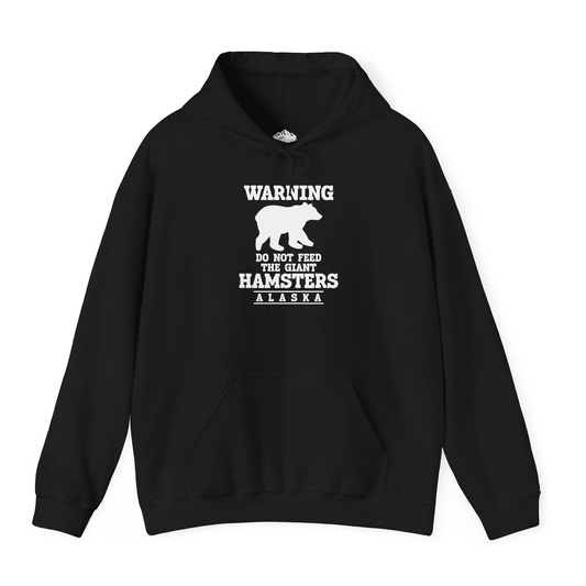 Funny Alaska Bear Warning Shirt - Do Not Feed the Giant Hamsters Tee Hoodie – Black – Alaska Cruise Shirts