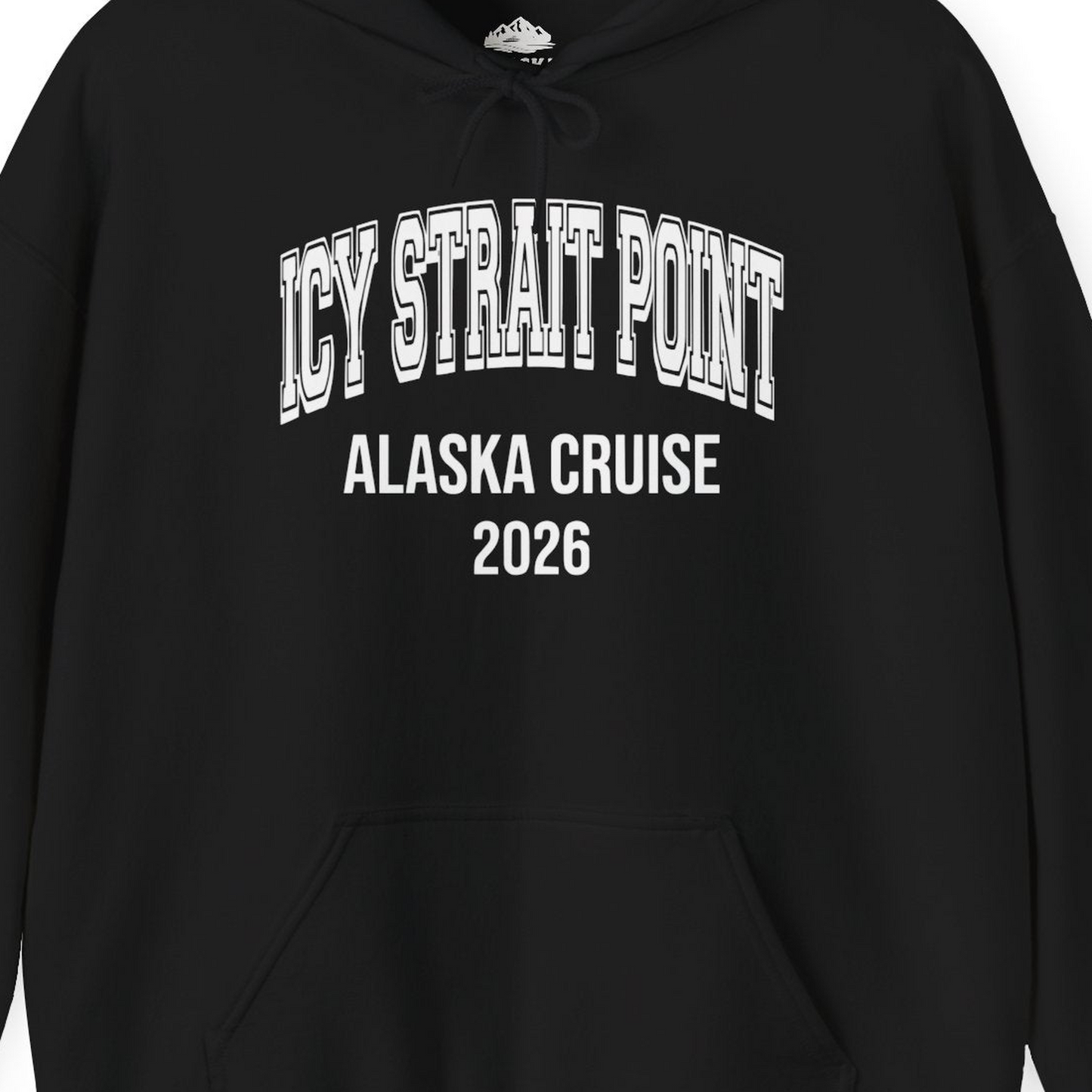 Icy Strait Point Alaska Cruise 2026 Classic Souvenir Shirt — Hoodie Hoodie – Black – Alaska Cruise Shirts Close Up