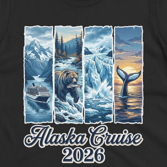 Alaska Cruise 2026 Scenic Wildlife Adventure Souvenir Shirt — Ladies Tee Ladies T-Shirt – Alaska Cruise Shirts Close Up