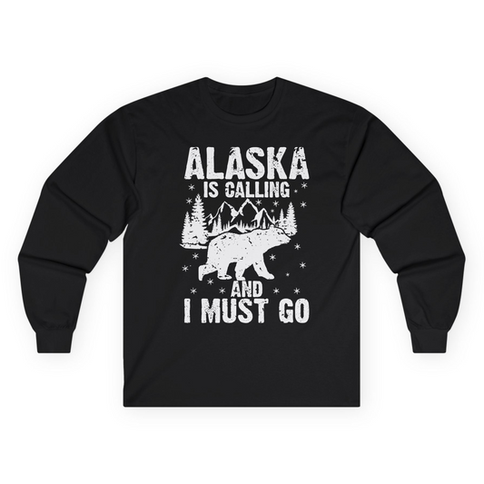 Alaska Is Calling Bear Mountain Wilderness Adventure Vintage Shirt Long Sleeve Shirt – Black – Alaska Cruise Shirts