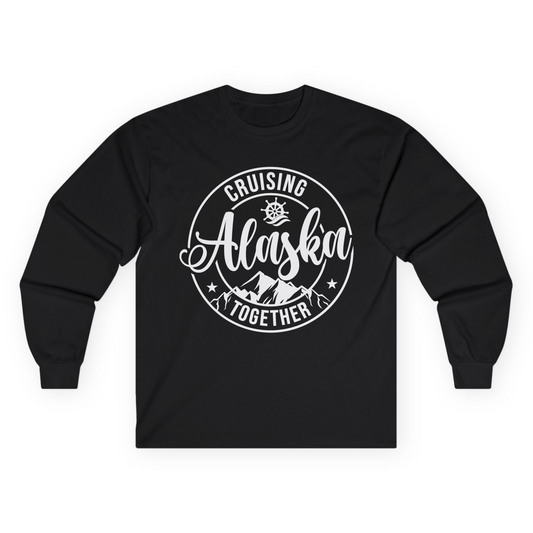 Cruising Alaska Together Shirt - Mountain Nautical Family Cruise Design Long Sleeve Shirt – Black – Alaska Cruise Shirts
