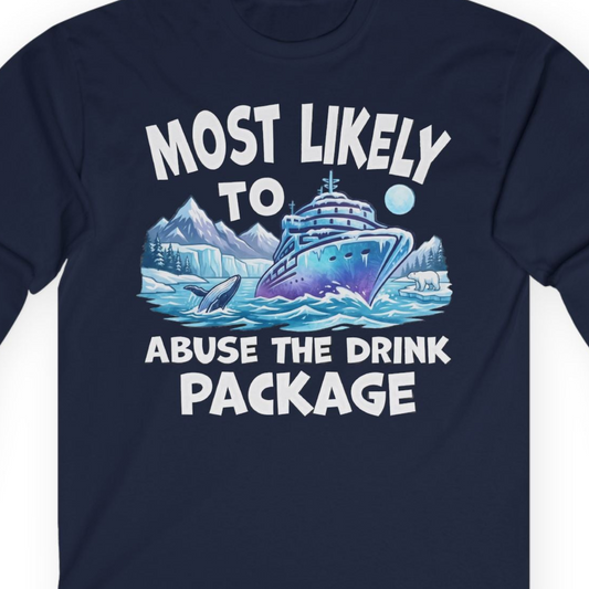 Funny Alaska Cruise long sleeve shirt Long Sleeve Shirt – Navy – Alaska Cruise Shirts Close Up