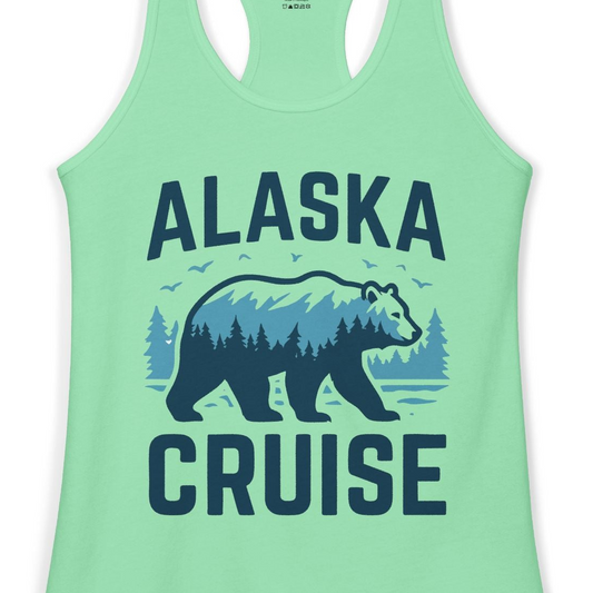 Alaska Cruise Shirt Bear Silhouette Forest Wildlife Nature Tee — Ladies Tank Ladies Tank Top – Alaska Cruise Shirts Close Up