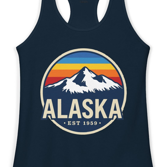 Alaska Vintage Shirt Ladies Tank Top – Alaska Cruise Shirts Close Up