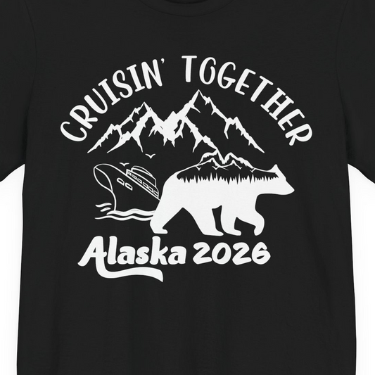 Cruisin Together Alaska 2026 Bear Mountain Group Cruise Shirt — Premium Tee Premium T-Shirt – Alaska Cruise Shirts Close Up