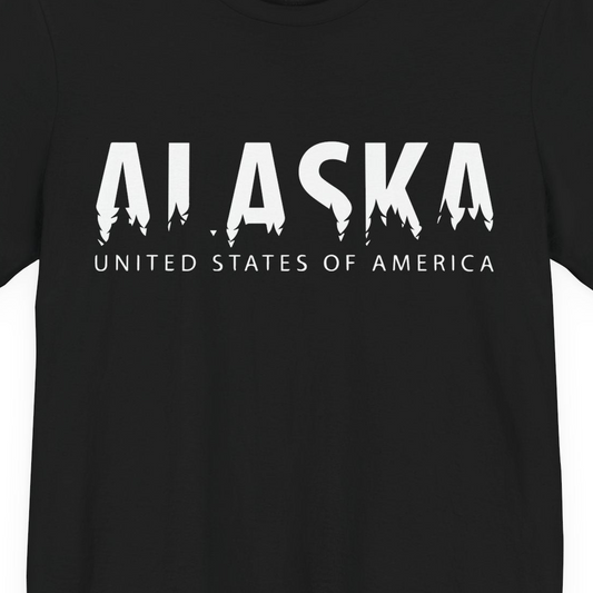 Alaska United States Typography Shirt Premium T-Shirt – Alaska Cruise Shirts Close Up