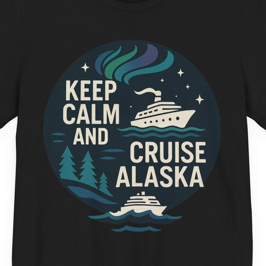 Keep Calm Cruise Alaska Shirt Premium T-Shirt – Alaska Cruise Shirts Close Up