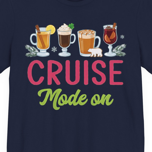 Cruise Mode On Shirt Premium T-Shirt – Navy – Alaska Cruise Shirts Close Up