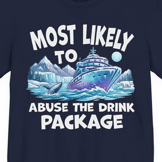 Funny Alaska Cruise Shirt Premium T-Shirt – Navy – Alaska Cruise Shirts Close Up