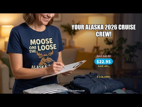 Moose on the Loose Alaska 2026 Cruise Cartoon Funny Shirt — T-Shirt - Video Demo