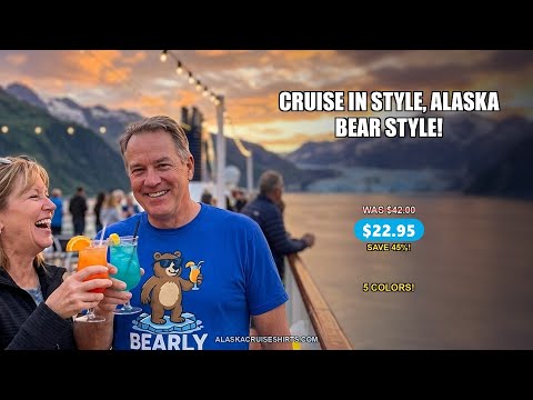 Bear Cruise Shirt - Funny Cartoon Bear With Sunglasses on Vacation — T-Shirt - Video Demo