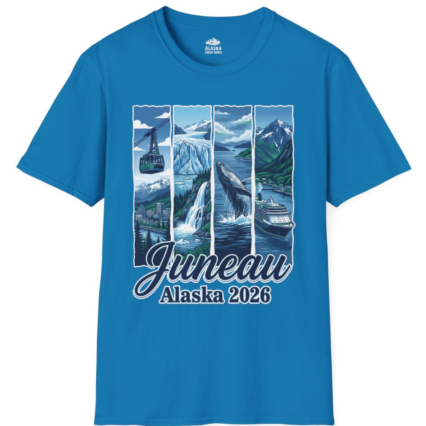 Juneau Alaska 2026 Cruise and Nature Souvenir Shirt – Sapphire – Alaska Cruise Shirts