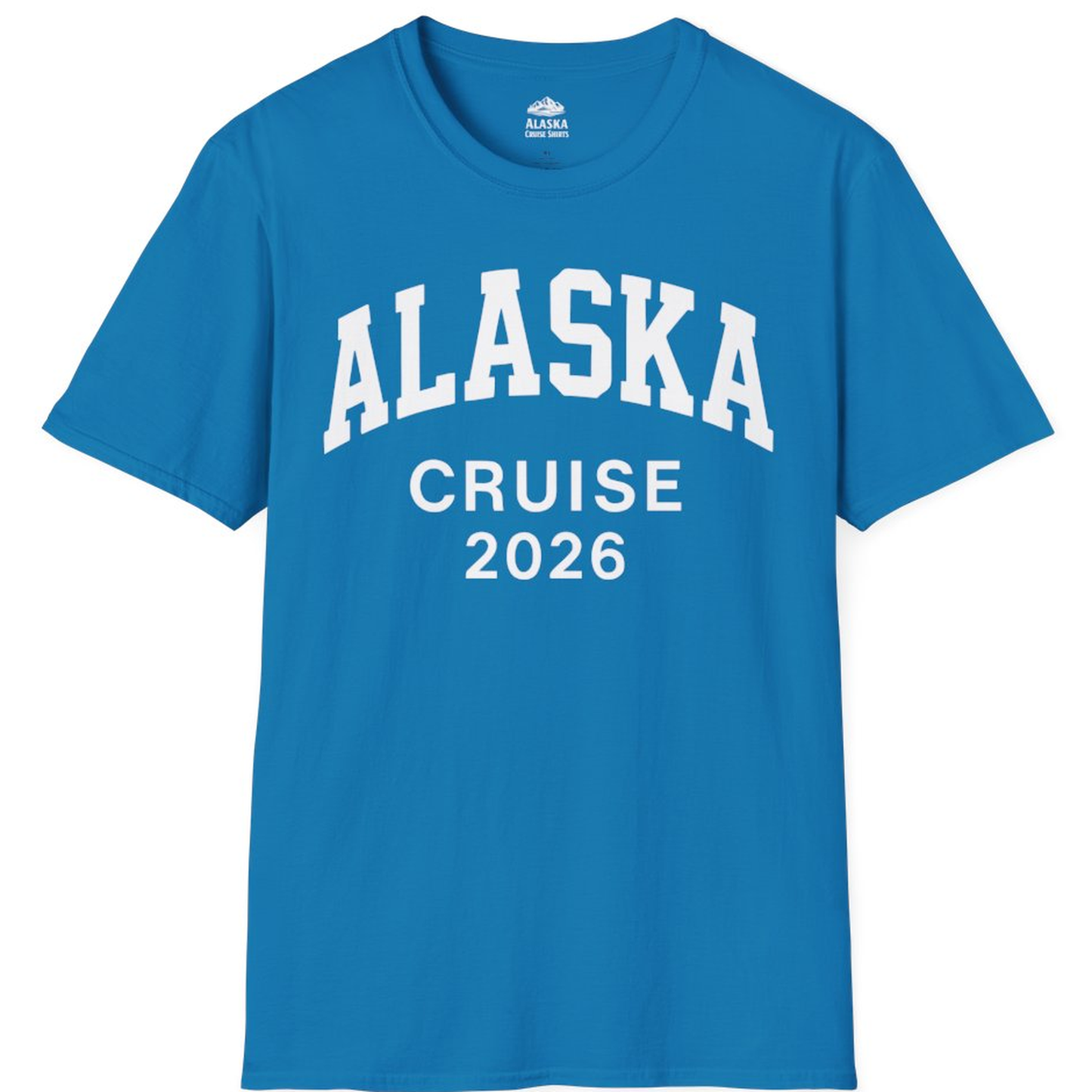 Alaska Cruise 2026 Bold Collegiate Vacation Travel Shirt – Sapphire – Alaska Cruise Shirts