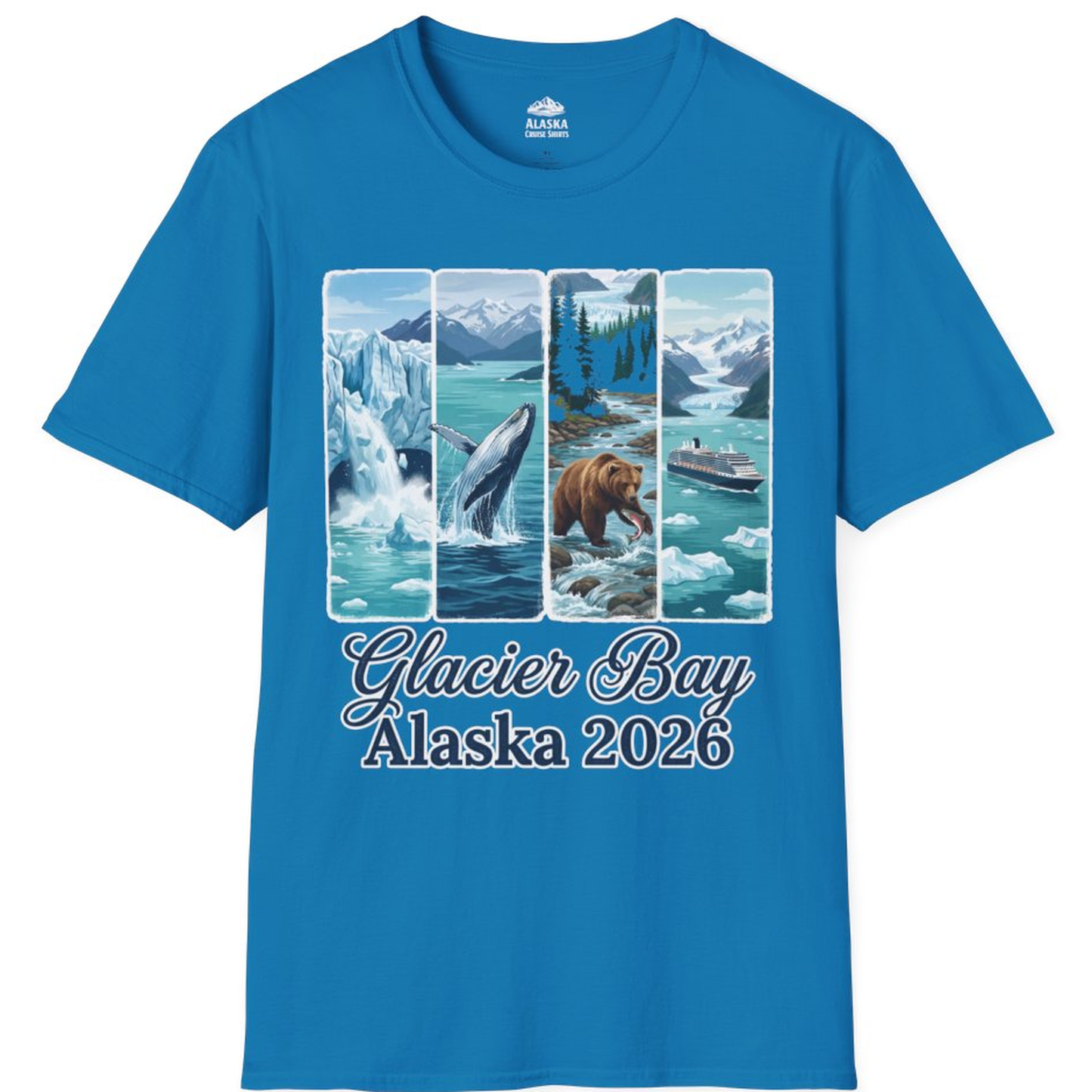 Glacier Bay Alaska 2026 Cruise Nature Wildlife Adventure Shirt – Sapphire – Alaska Cruise Shirts