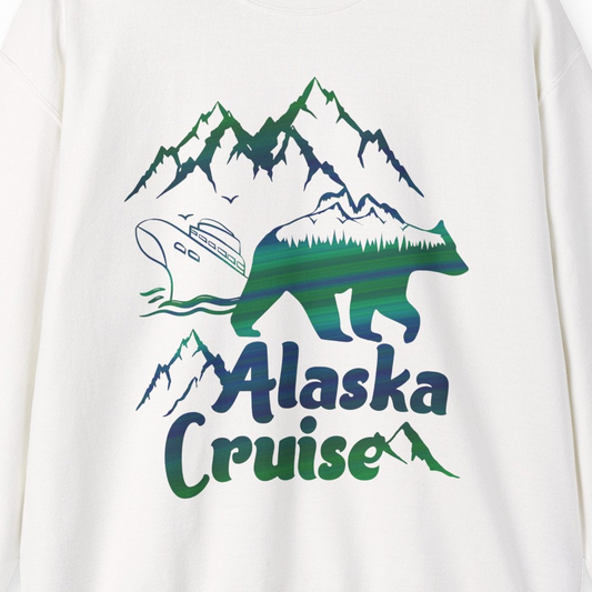 Alaska Cruise Bear Mountains Silhouette Shirt Sweatshirt – Alaska Cruise Shirts Close Up