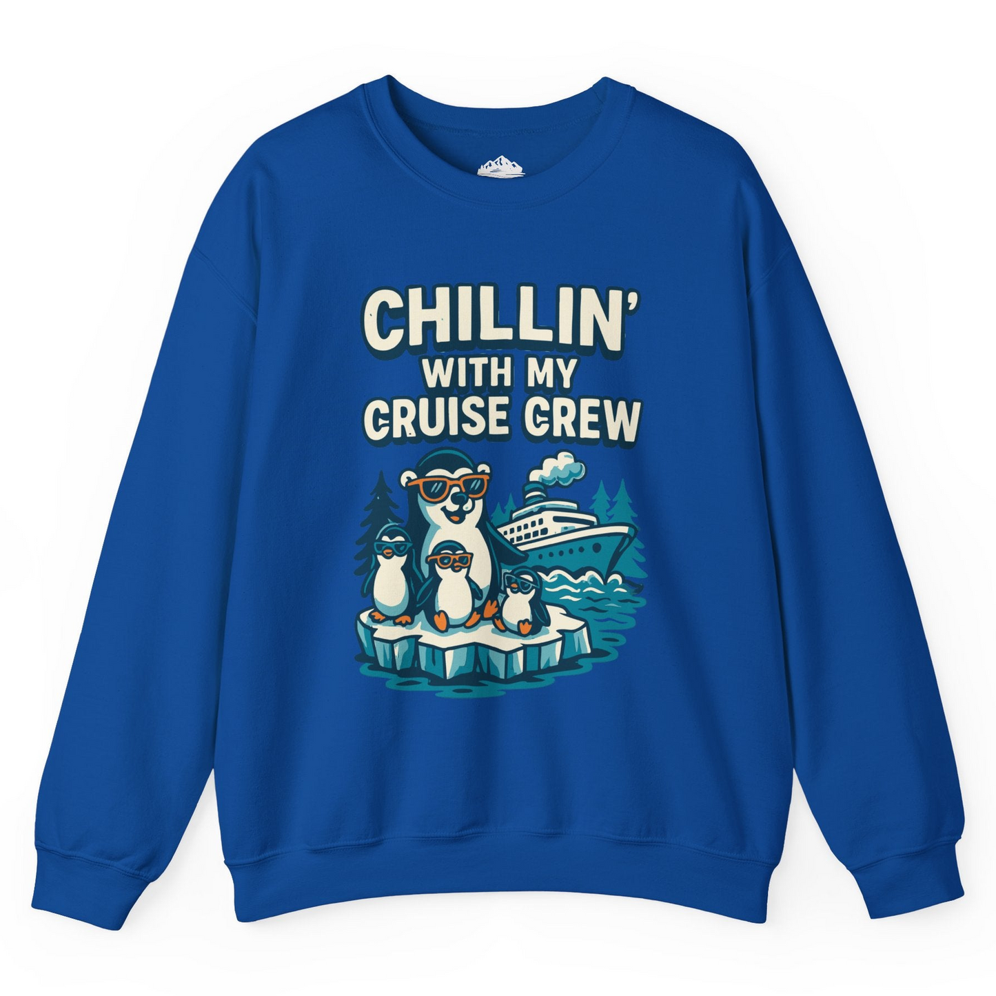 Chillin With My Cruise Crew Cute Penguins Alaska Cartoon Shirt Sweatshirt – Royal – Alaska Cruise Shirts