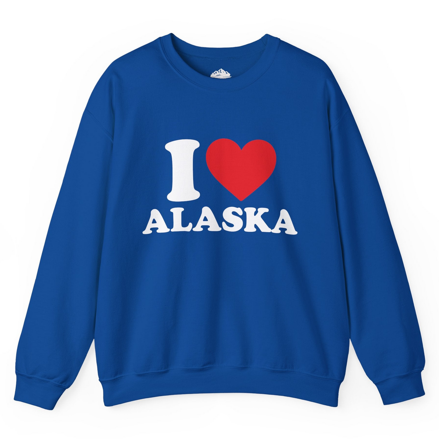I Love Alaska Shirt - Bold Heart Graphic Retro Alaska Cruise Tee Sweatshirt – Royal – Alaska Cruise Shirts