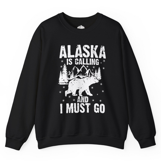 Alaska Is Calling Bear Mountain Wilderness Adventure Vintage Shirt Sweatshirt – Black – Alaska Cruise Shirts