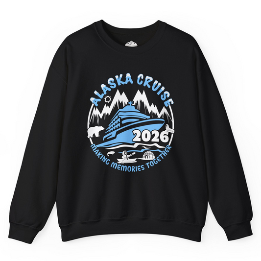 Alaska Cruise 2026 Shirt - Family Adventure Wildlife Nature Graphic Tee Sweatshirt – Black – Alaska Cruise Shirts