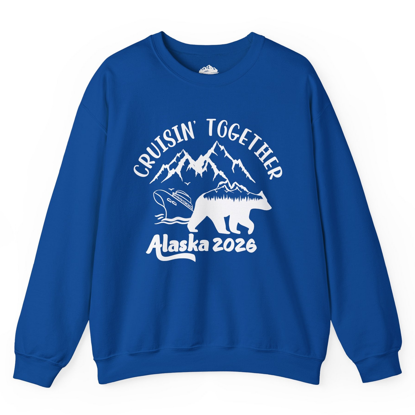 Cruisin Together Alaska 2026 Bear Mountain Group Cruise Shirt Sweatshirt – Royal – Alaska Cruise Shirts