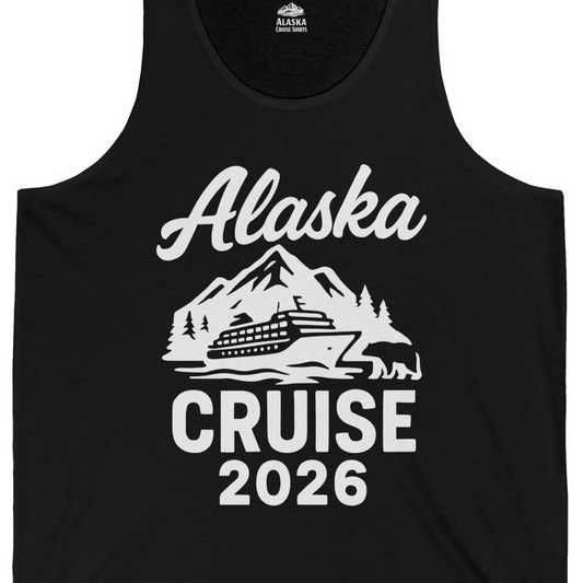 Alaska Cruise 2026 Nature Adventure Souvenir T-Shirt — Tank Top Tank Top – Alaska Cruise Shirts Close Up