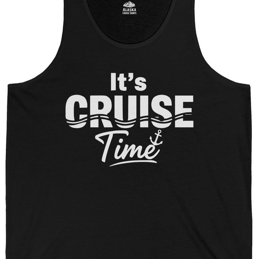 It’s Cruise Time Nautical Vacation Shirt for Cruise Travelers — Tank Top Tank Top – Alaska Cruise Shirts Close Up