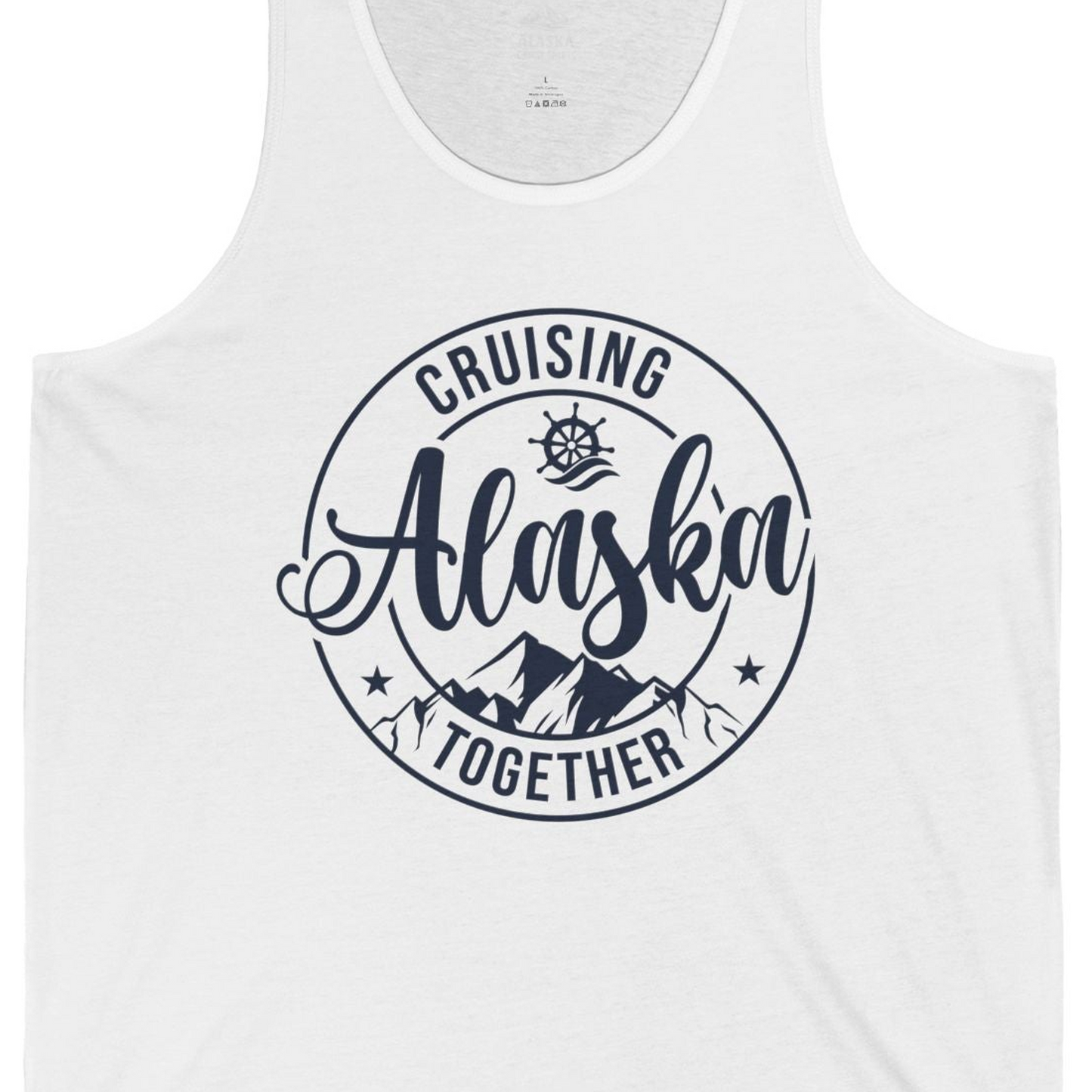 Cruising Alaska Together Shirt Tank Top – White – Alaska Cruise Shirts Close Up