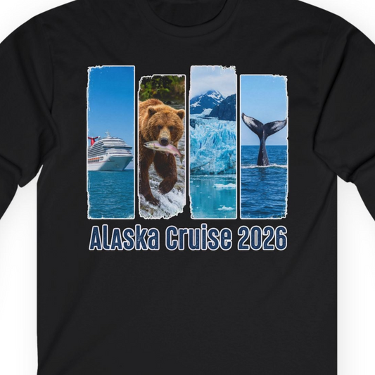 Alaska Cruise 2026 Wildlife Nature Adventure Vacation Shirt — Long Sleeve T-Shirt – Alaska Cruise Shirts Close Up