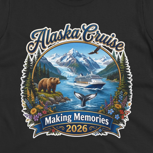 Alaska Cruise 2026 Making Memories Nature Travel Shirt — Ladies Tee T-Shirt – Alaska Cruise Shirts Close Up