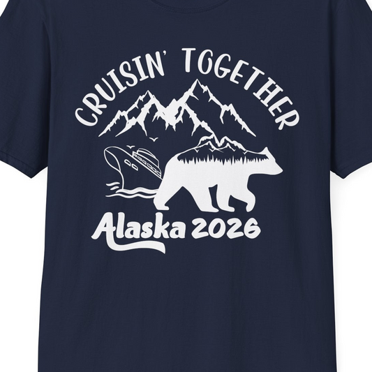 Cruisin Together Alaska 2026 Bear Mountain Group Cruise Shirt — T-Shirt T-Shirt – Alaska Cruise Shirts Close Up