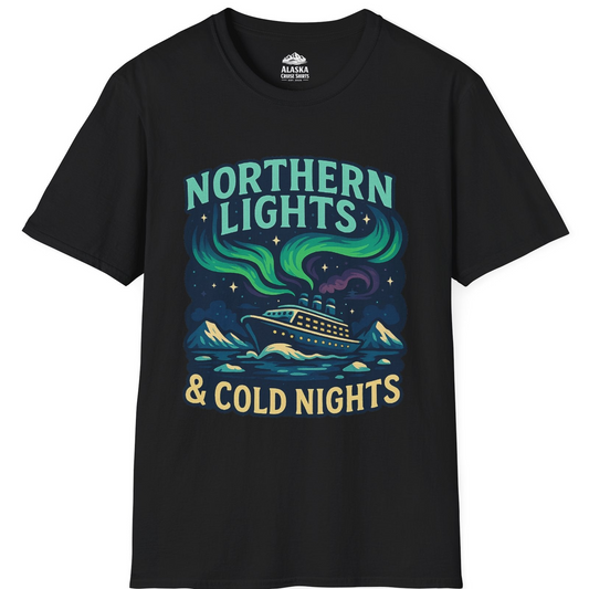 Northern Lights Alaska Cruise Ship Night Adventure Travel Shirt T-Shirt – Black – Alaska Cruise Shirts