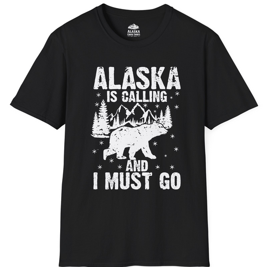 Alaska Is Calling Bear Mountain Wilderness Adventure Vintage Shirt T-Shirt – Black – Alaska Cruise Shirts