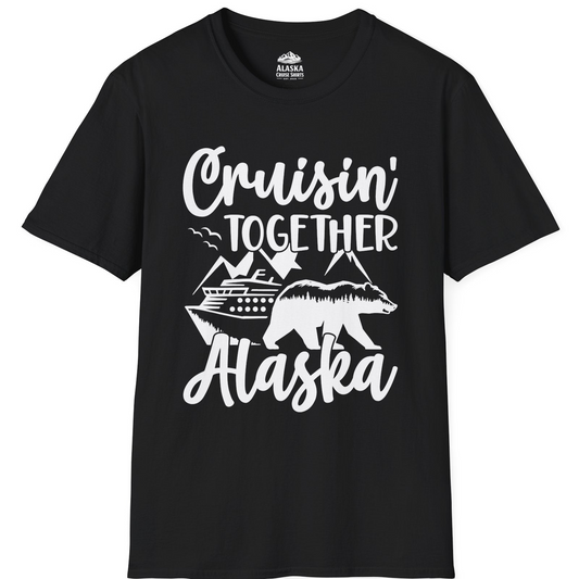Alaska Cruise Adventure Shirt - Cruisin Together Bear Mountains Scene T-Shirt – Black – Alaska Cruise Shirts