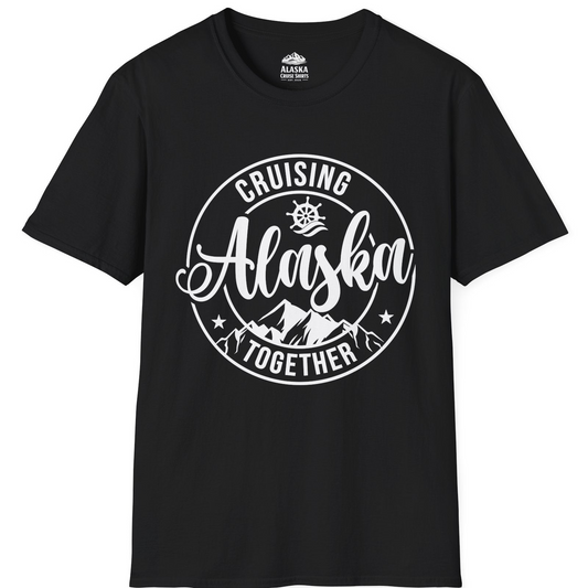 Cruising Alaska Together Shirt - Mountain Nautical Family Cruise Design T-Shirt – Black – Alaska Cruise Shirts